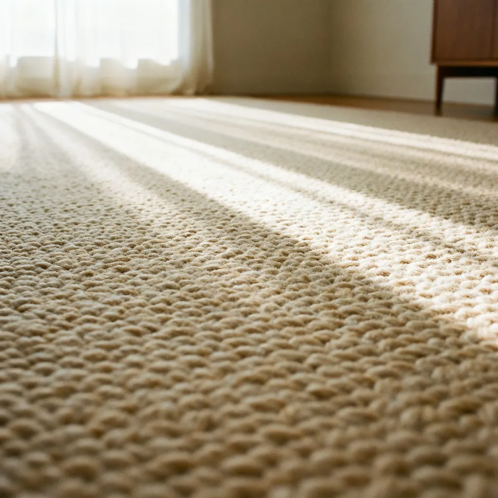 Textured loop-pile carpet in a warm neutral tone